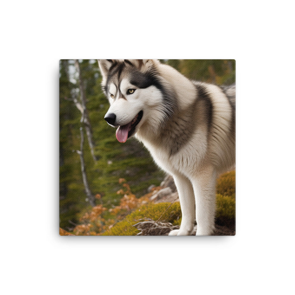 Alaskan Malamute on a Hike Canvas - PosterfyAI.com