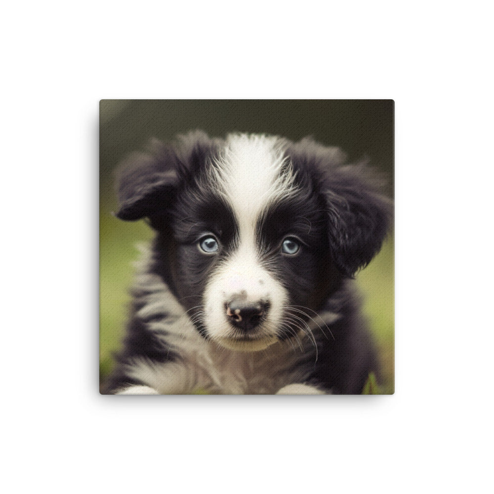 Adorable Border Collie Puppy Canvas - PosterfyAI.com