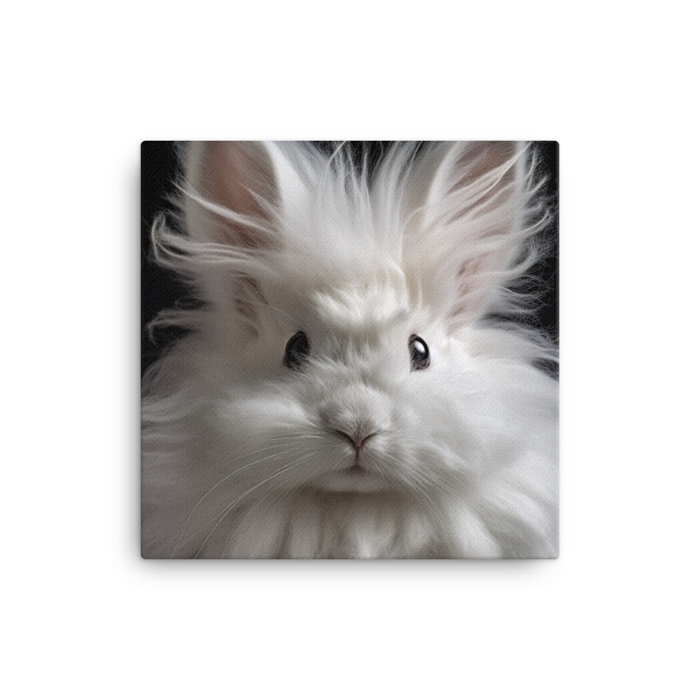 French Angora Bunnys Intricate Fur Detail Canvas - PosterfyAI.com