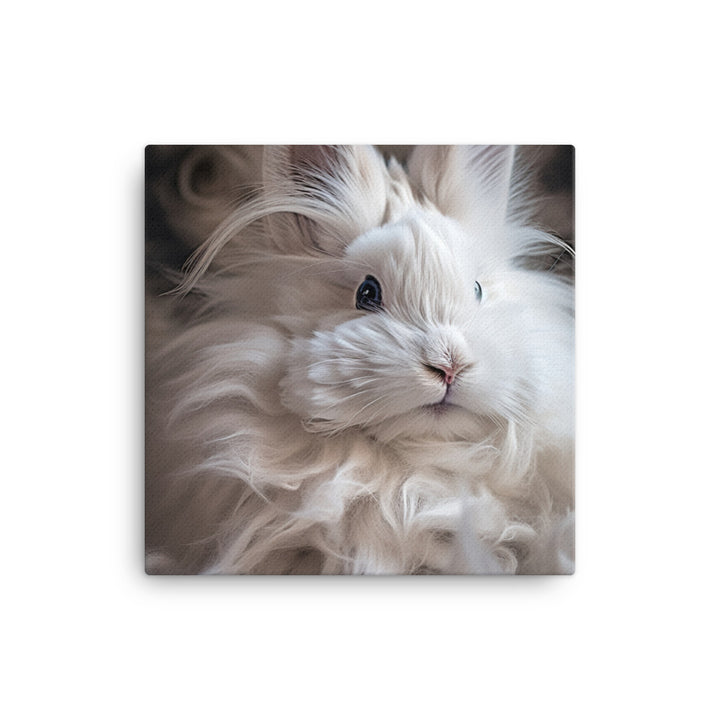 French Angora Bunnys Intricate Fur Detail Canvas - PosterfyAI.com