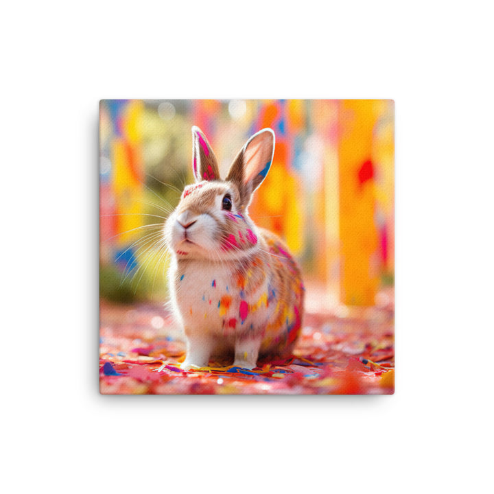 Playful English Spot Bunny Canvas - PosterfyAI.com