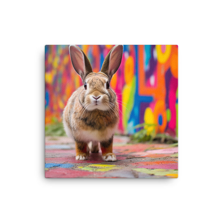 Playful English Spot Bunny Canvas - PosterfyAI.com