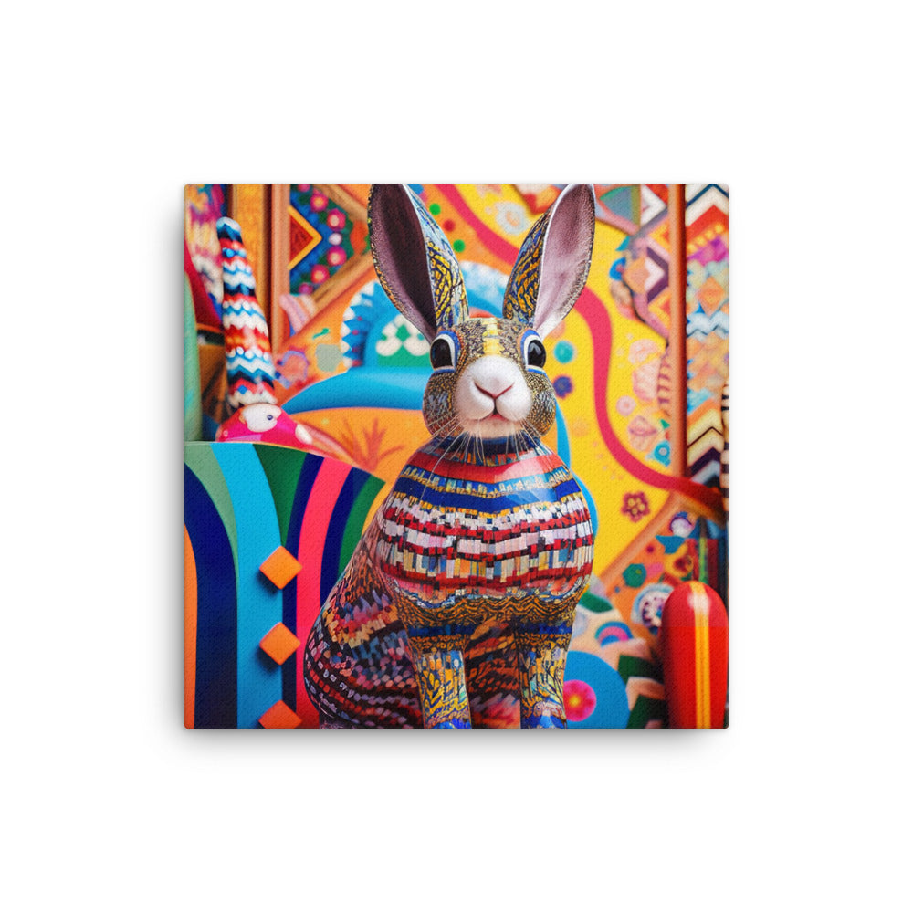 Playful English Spot Bunny Canvas - PosterfyAI.com
