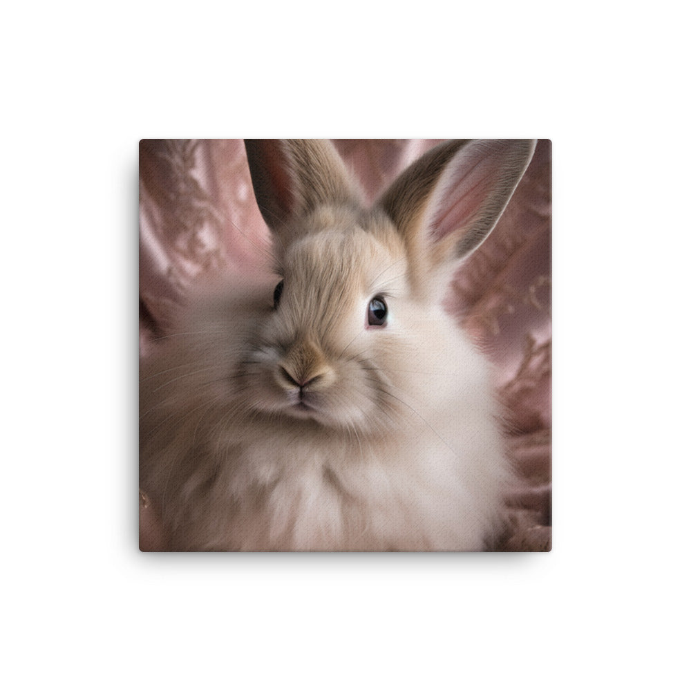 Mini Satin Bunnys Luxurious Presence Canvas - PosterfyAI.com