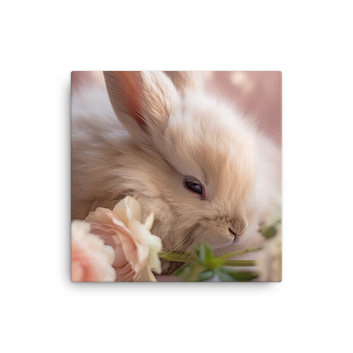 Mini Satin Bunny in Tranquil Bliss Canvas - PosterfyAI.com