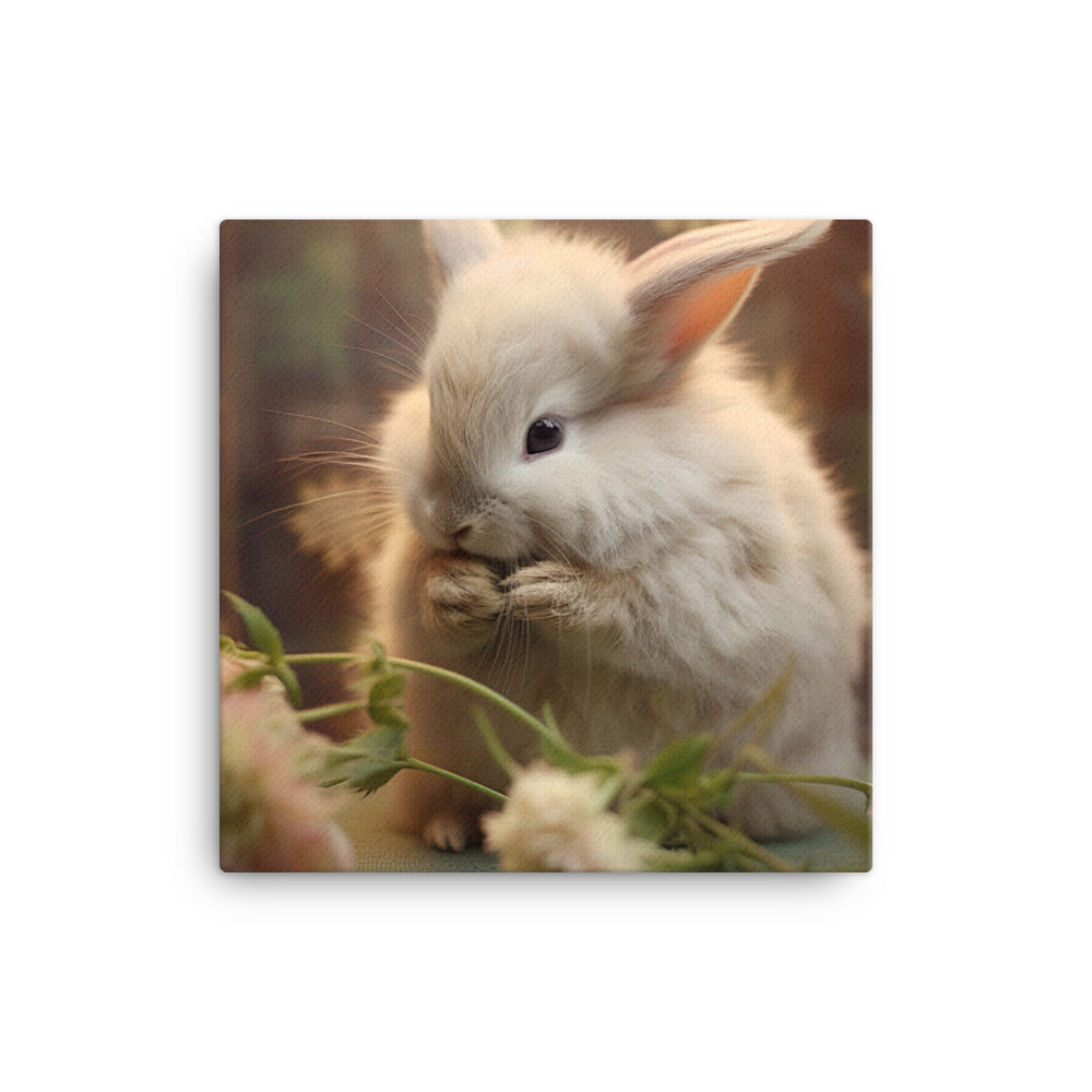 Mini Satin Bunny in Tranquil Bliss Canvas - PosterfyAI.com