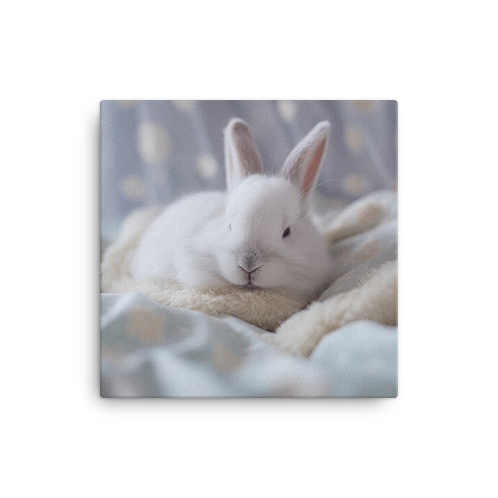 Mini Satin Bunny in Tranquil Bliss Canvas - PosterfyAI.com