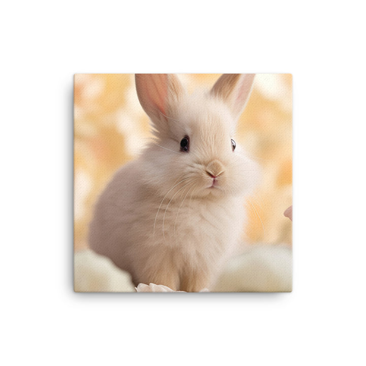 Mini Satin Bunny in Delicate Splendor Canvas - PosterfyAI.com