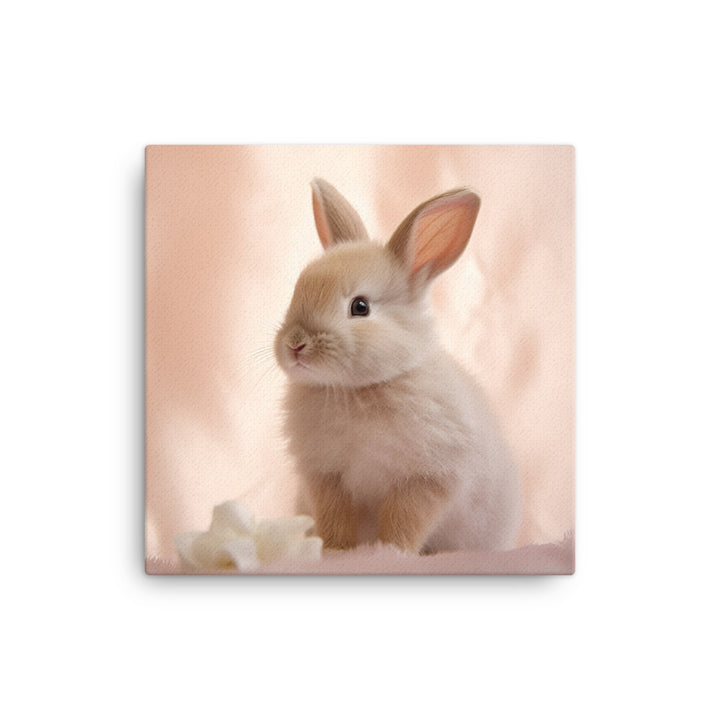 Mini Satin Bunny in Delicate Splendor Canvas - PosterfyAI.com