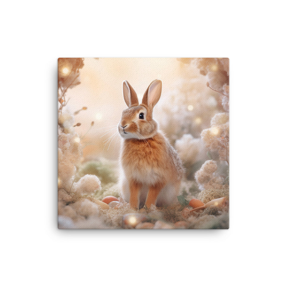 Tan Bunny in a Whimsical Wonderland Canvas - PosterfyAI.com