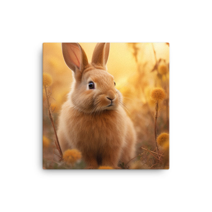 Tan Bunny in a Whimsical Wonderland Canvas - PosterfyAI.com