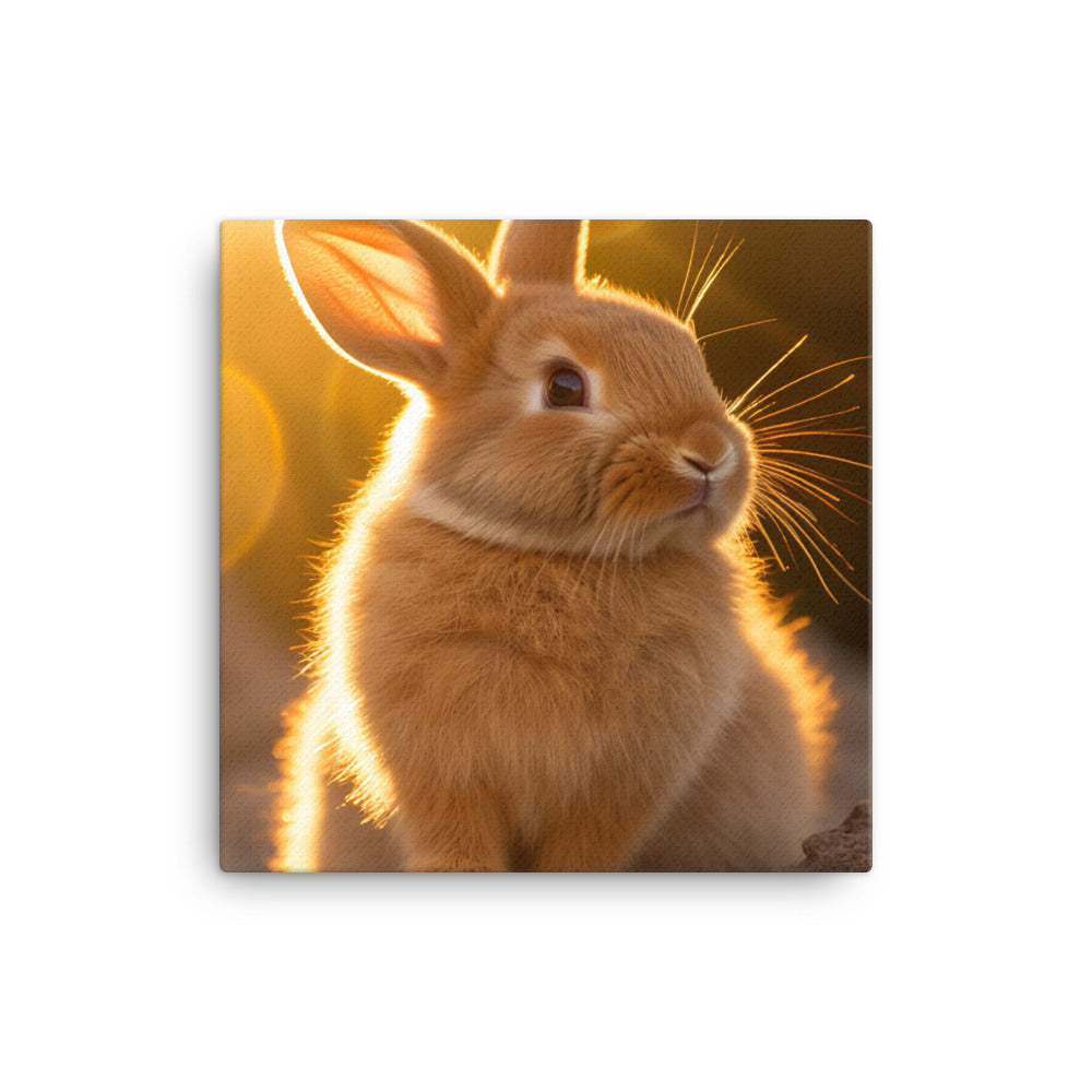 Adorable Tan Bunny Canvas - PosterfyAI.com