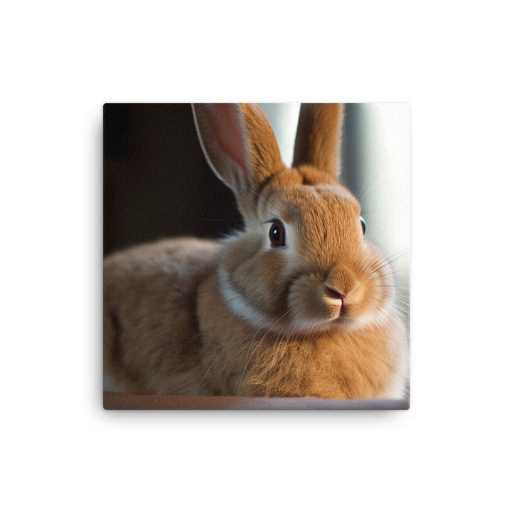 Rhinelander Bunny in a Cozy Setting Canvas - PosterfyAI.com