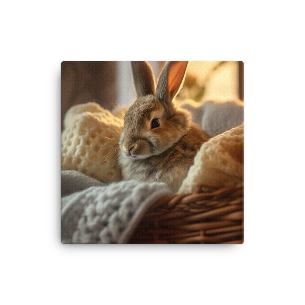 Thrianta Bunny in a Cozy Setting Canvas - PosterfyAI.com