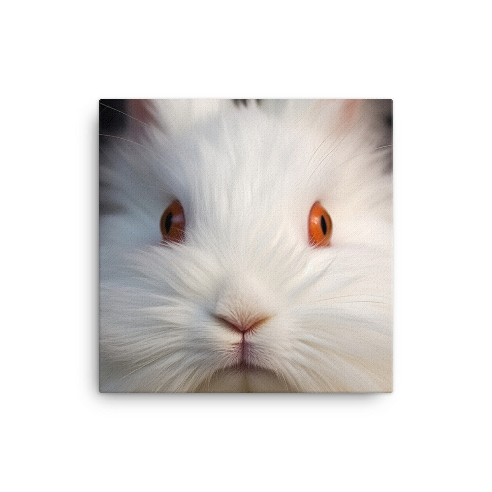 Charming Satin Angora Bunny Canvas - PosterfyAI.com