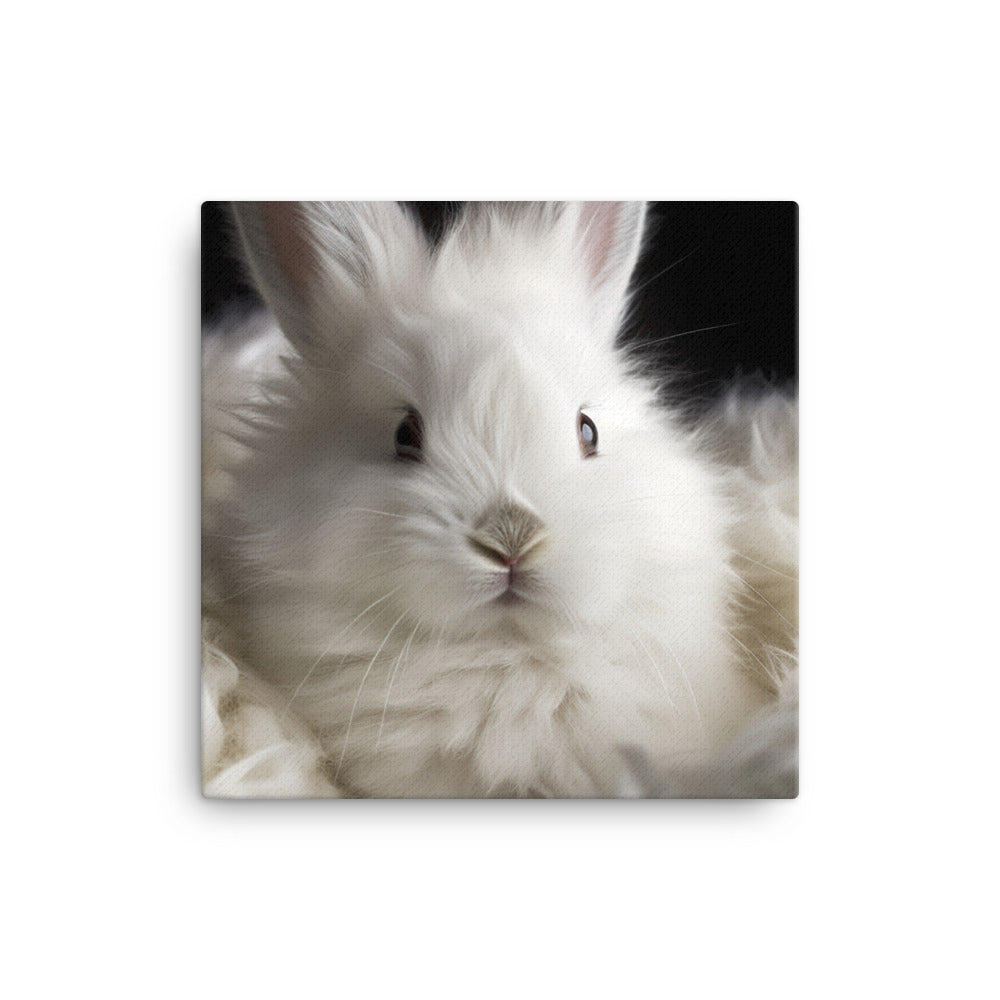 Adorable Satin Angora Bunny Canvas - PosterfyAI.com