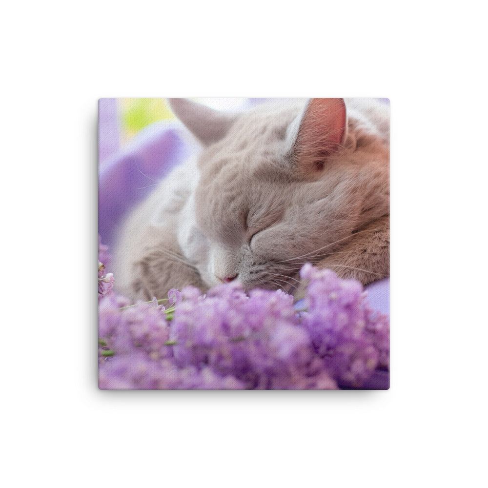 Lilac Bunny in a Cozy Setting Canvas - PosterfyAI.com