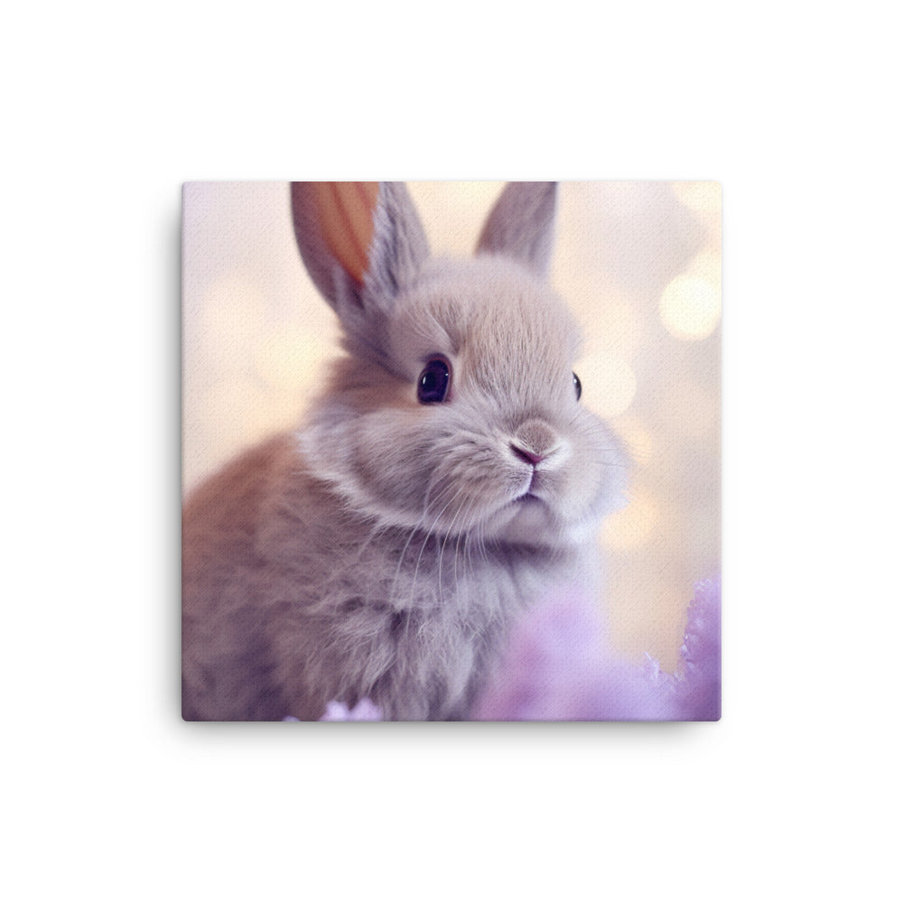 Adorable Lilac Bunny Canvas - PosterfyAI.com