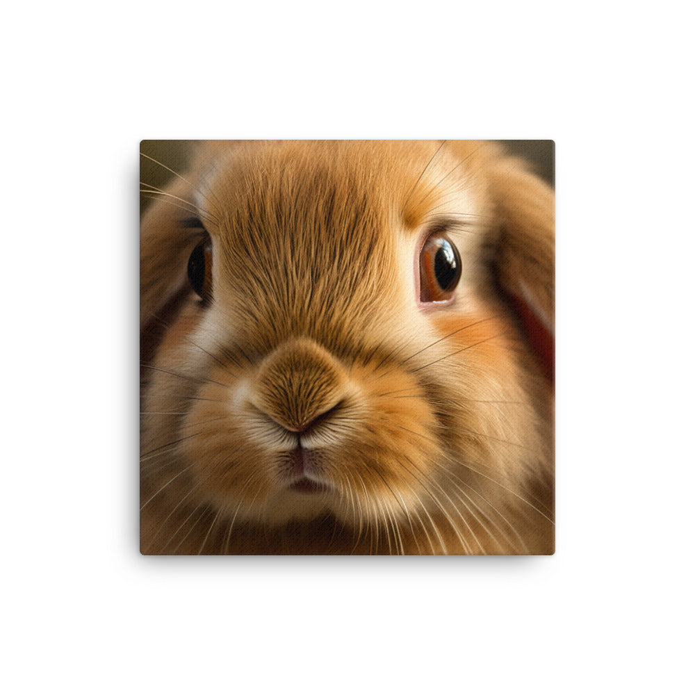 Charming Holland Lop Bunny Canvas - PosterfyAI.com