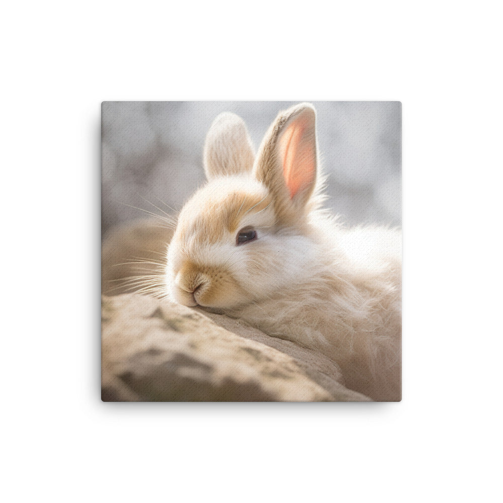 Himalayan Bunny in a Cozy Setting Canvas - PosterfyAI.com