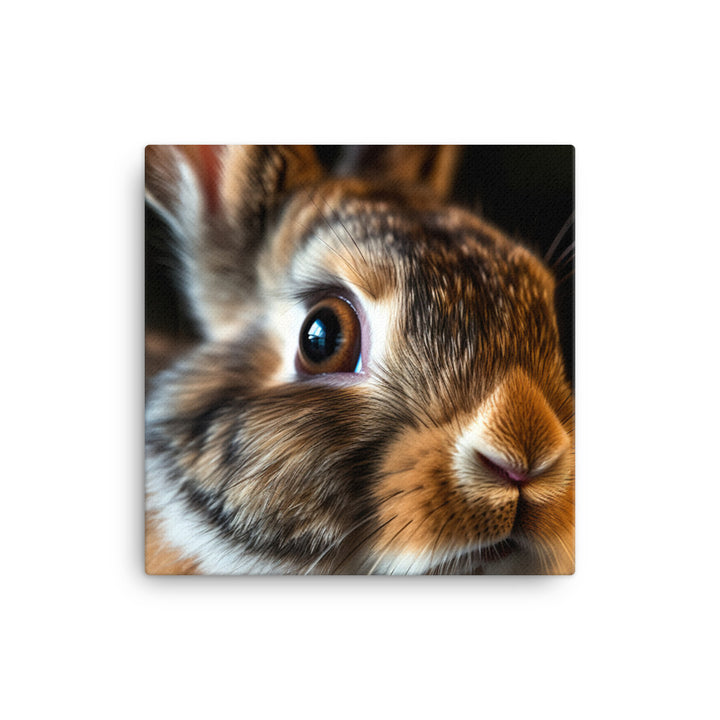 Charming Harlequin Bunny Canvas - PosterfyAI.com