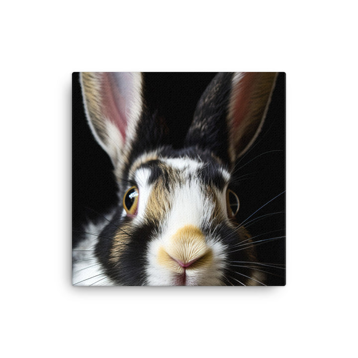 Charming Harlequin Bunny Canvas - PosterfyAI.com