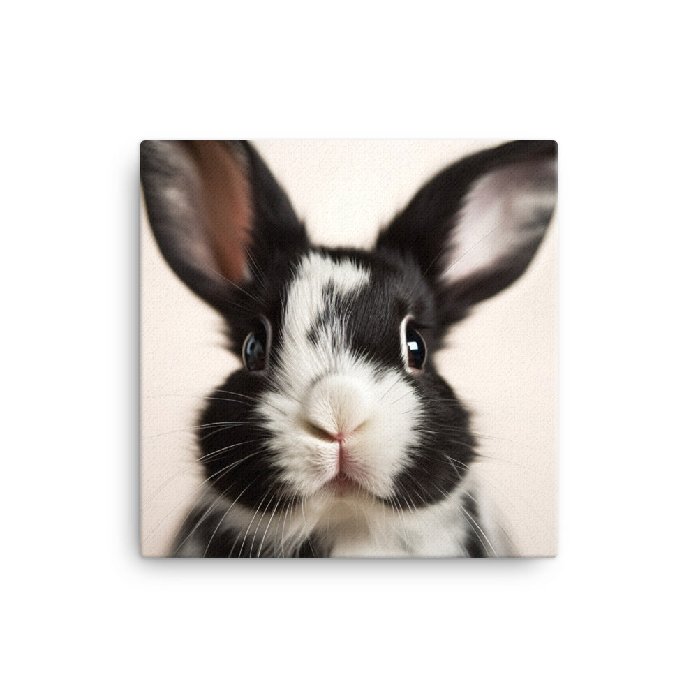 Adorable Harlequin Bunny Canvas - PosterfyAI.com