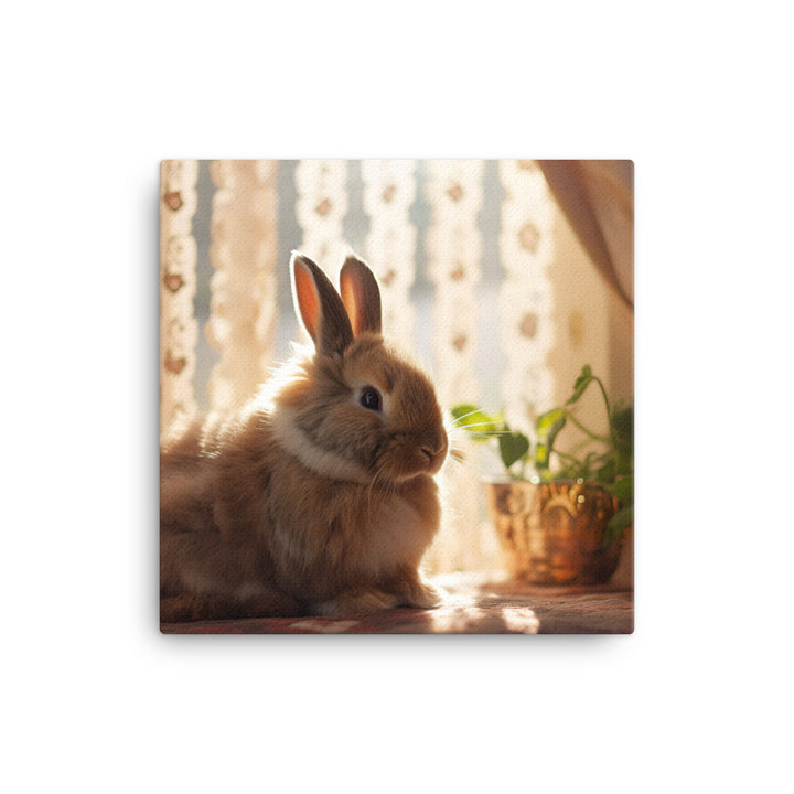 Britannia Petite Bunny in a Cozy Setting Canvas - PosterfyAI.com