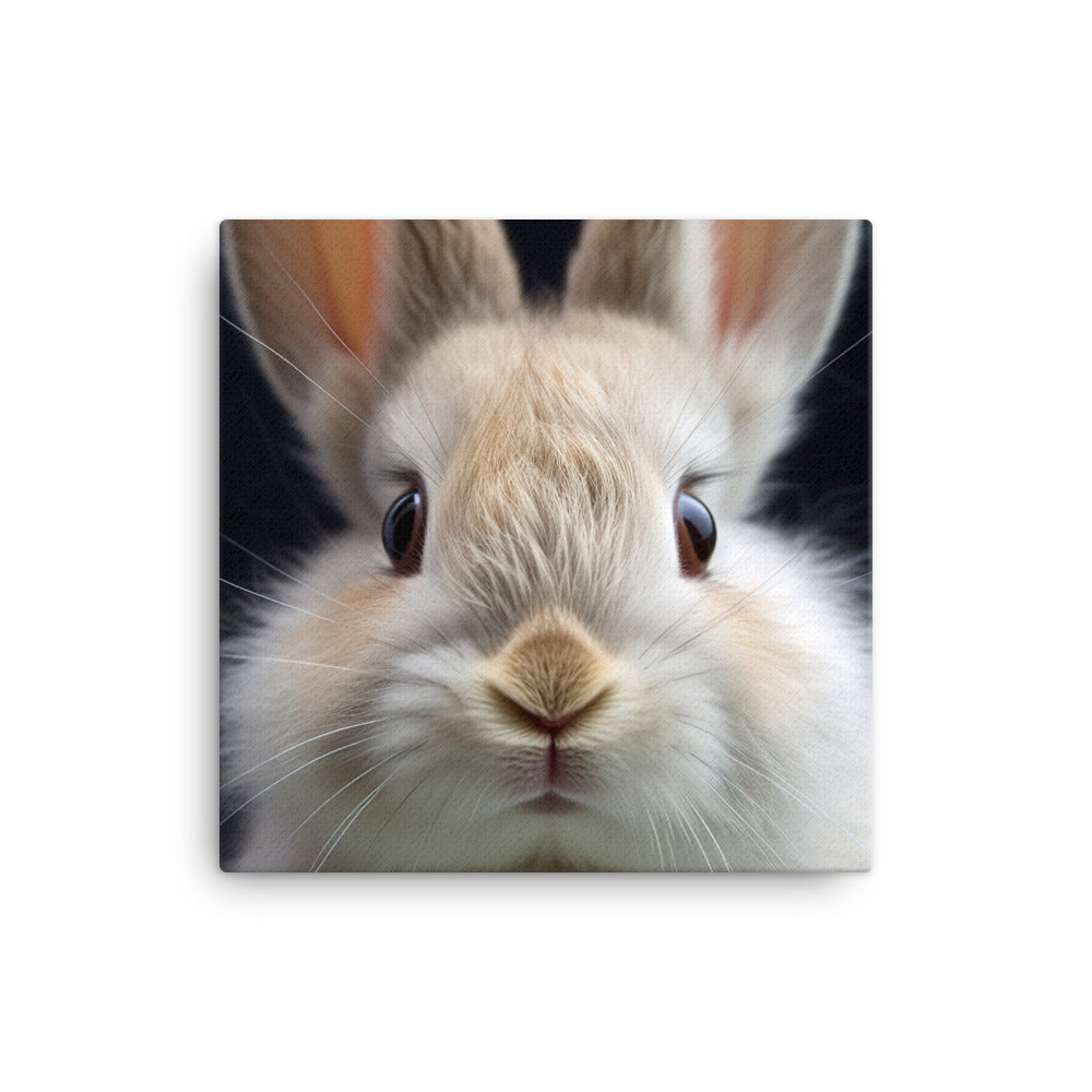 Portrait of a Fluffy American Bunny Canvas - PosterfyAI.com