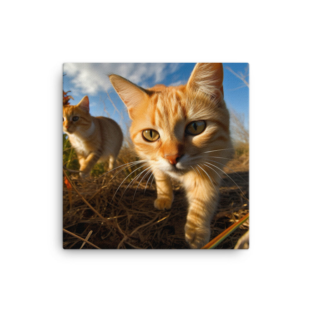 Playful Nature of Somali Cat Canvas - PosterfyAI.com