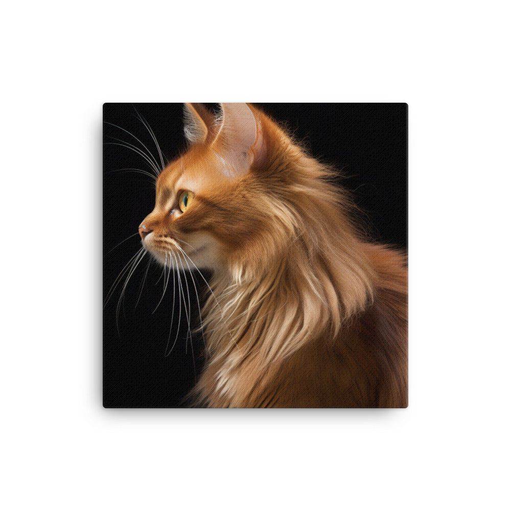 Beauty of Somali Cat Canvas - PosterfyAI.com