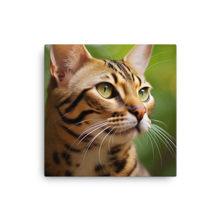 Wild Beauty of Ocicat Cat Canvas - PosterfyAI.com