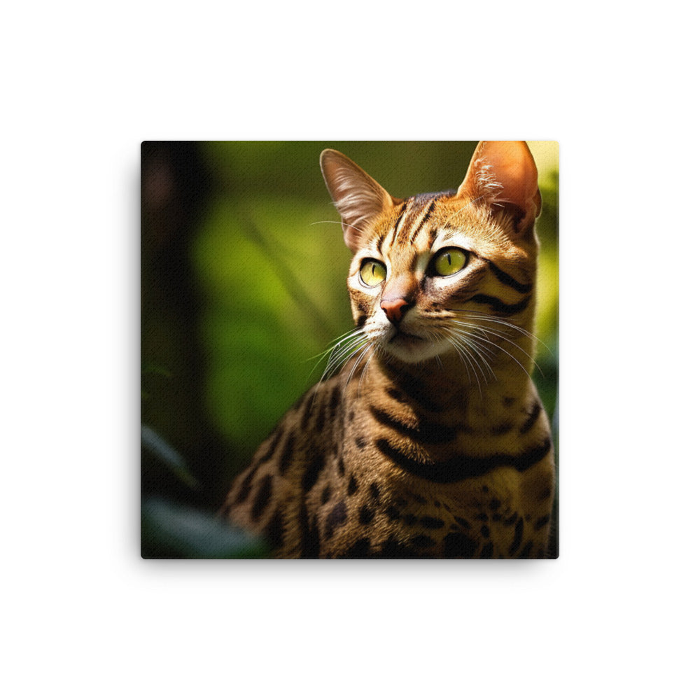Wild Beauty of Ocicat Cat Canvas - PosterfyAI.com