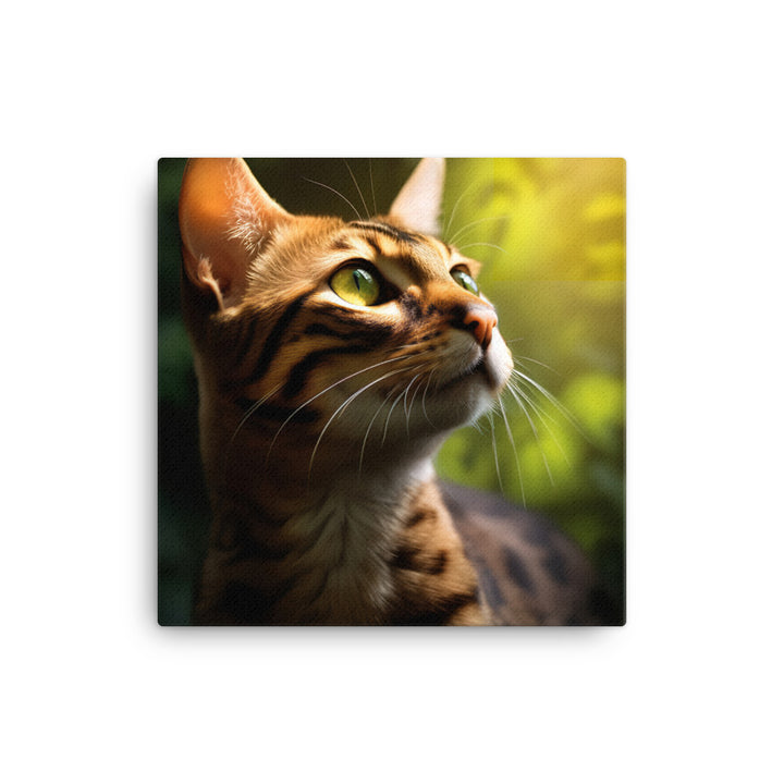 Wild Beauty of Ocicat Cat Canvas - PosterfyAI.com