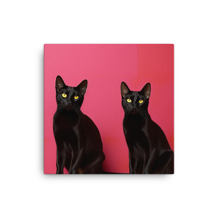 Striking Contrast of Bombay Cats Canvas - PosterfyAI.com