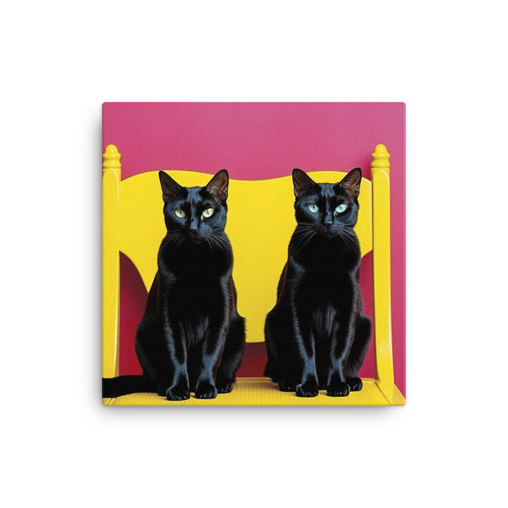 Striking Contrast of Bombay Cats Canvas - PosterfyAI.com