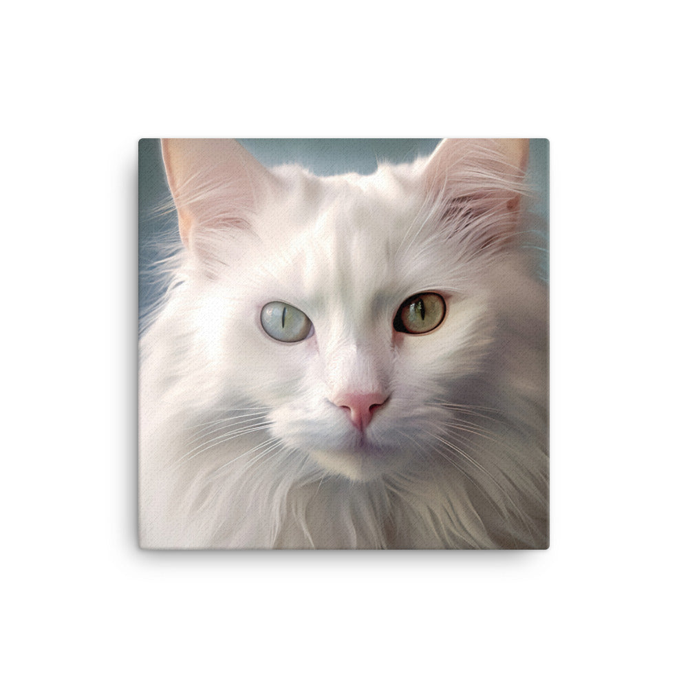 Turkish Angora Cat Canvas - PosterfyAI.com