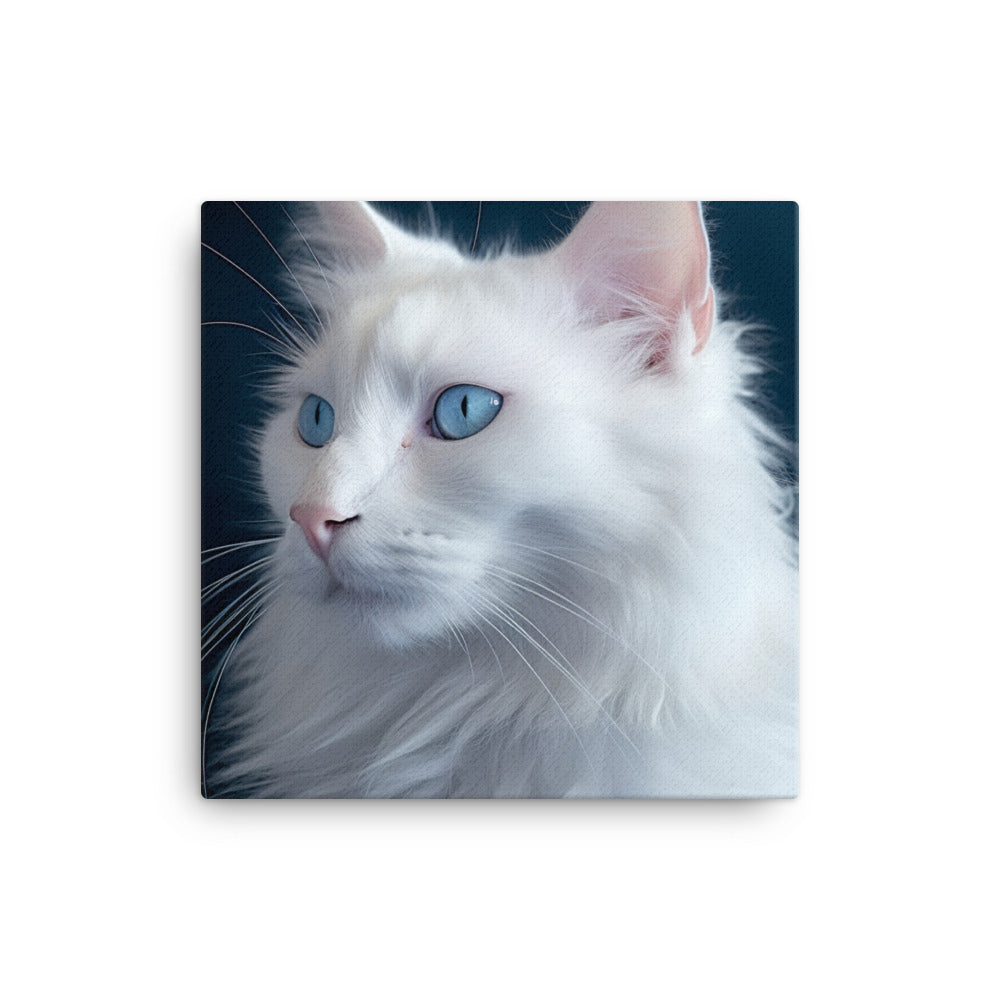 Turkish Angora Cat Canvas - PosterfyAI.com