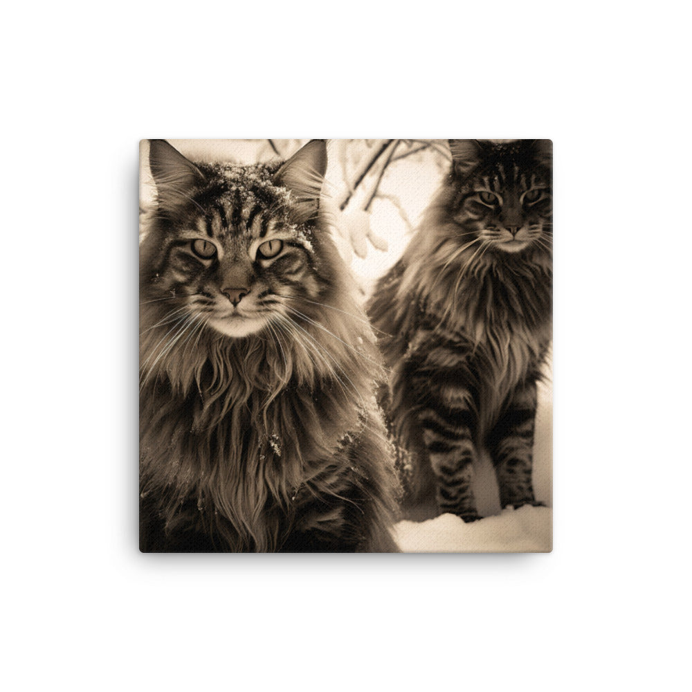 Norwegian Forest Cats Canvas - PosterfyAI.com