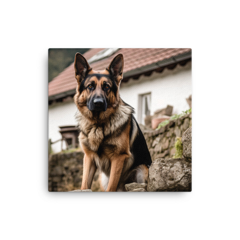 German Shepherd Canvas - PosterfyAI.com