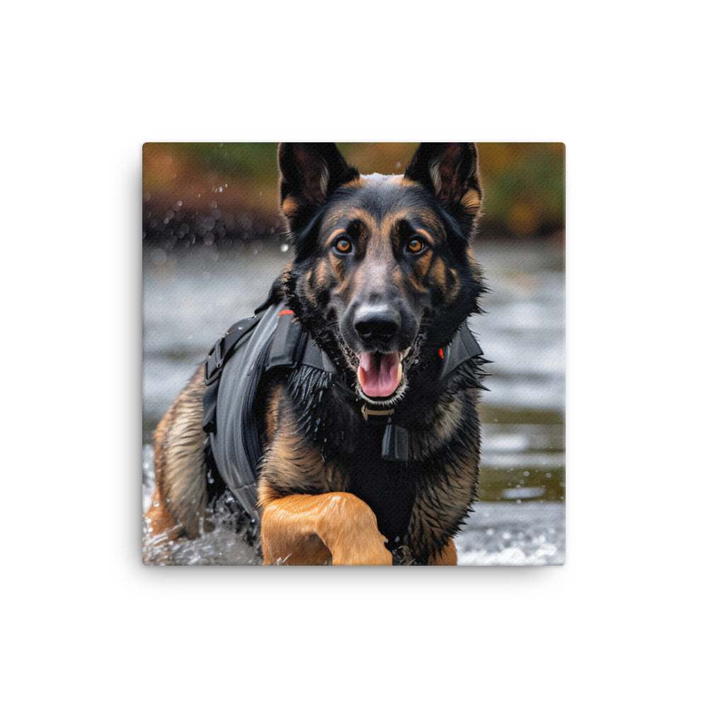 German Shepherd Canvas - PosterfyAI.com