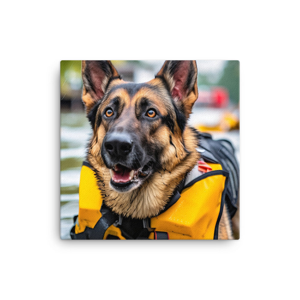 German Shepherd Canvas - PosterfyAI.com