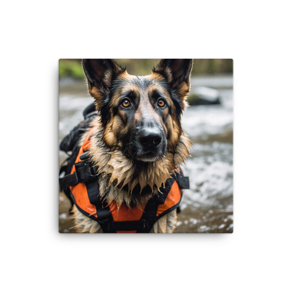 German Shepherd Canvas - PosterfyAI.com