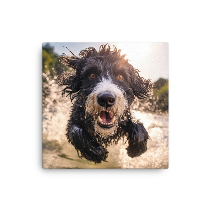 Portuguese Water Dog Canvas - PosterfyAI.com