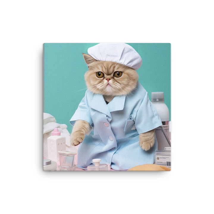 Exotic Shorthair Nurse Canvas - PosterfyAI.com