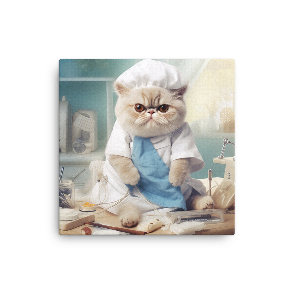 Exotic Shorthair Nurse Canvas - PosterfyAI.com