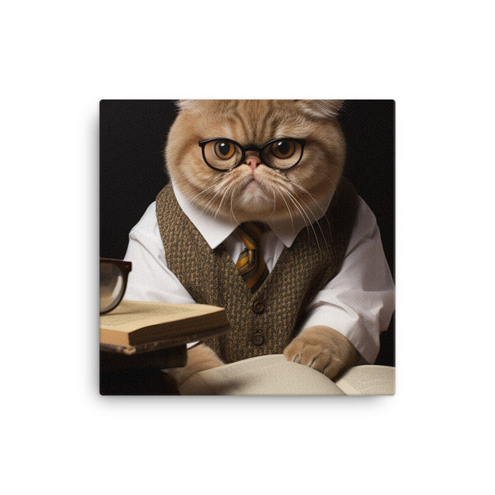 Exotic Shorthair Student Canvas - PosterfyAI.com