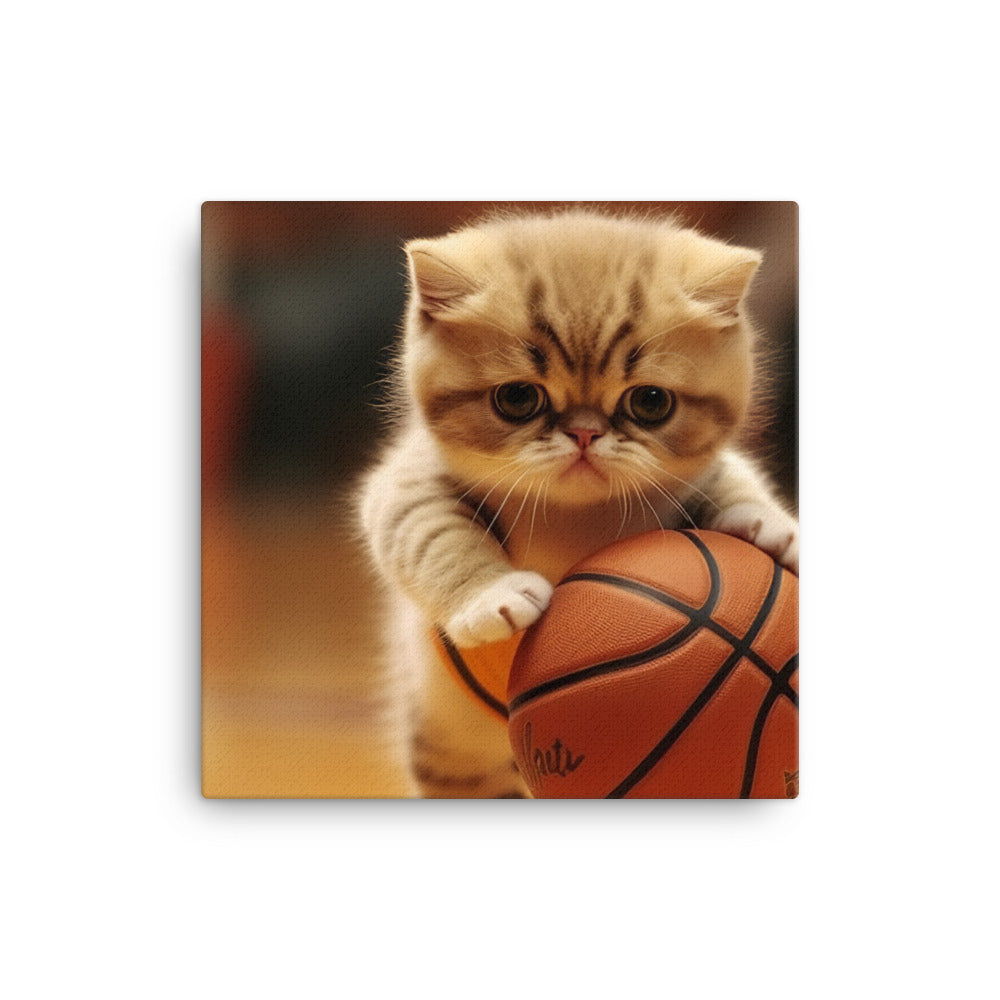 Exotic Shorthair BasketBall Player Canvas - PosterfyAI.com