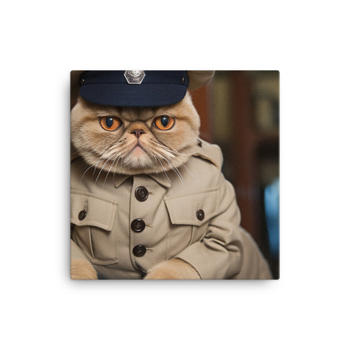 Exotic Shorthair Prison Officer Canvas - PosterfyAI.com