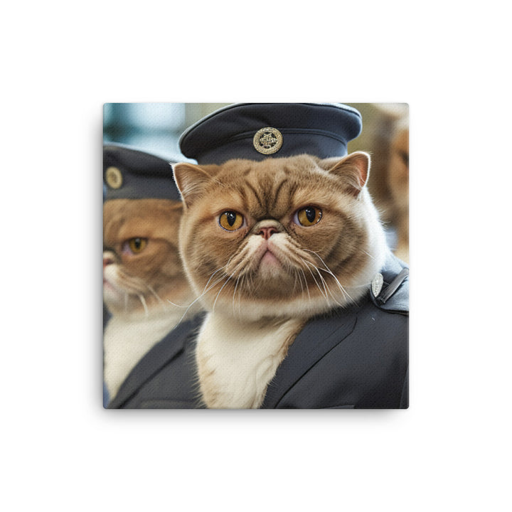 Exotic Shorthair Prison Officer Canvas - PosterfyAI.com